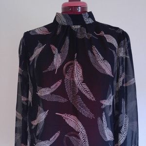 Who What Wear See Through Black Blouse